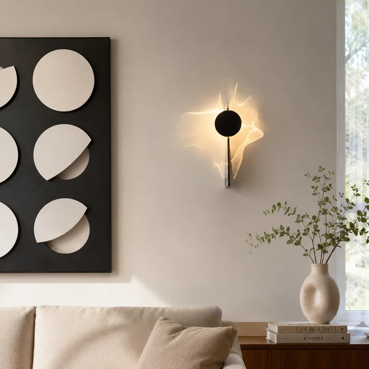 Wall Lamp Rotating Ripple Effect Integrated LED Polished Chrome