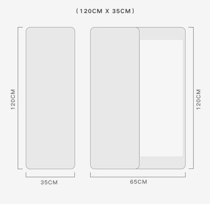 Wall Mirror Full-Length Hidden Hooks Wood Frame