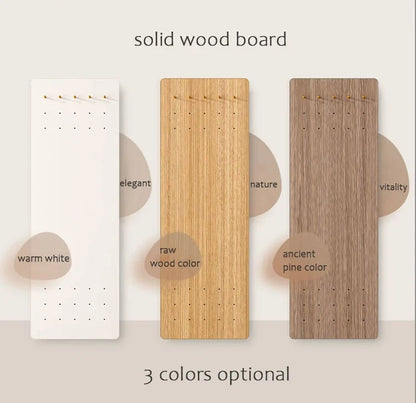 Wall Mirror Full-Length Hidden Hooks Wood Frame