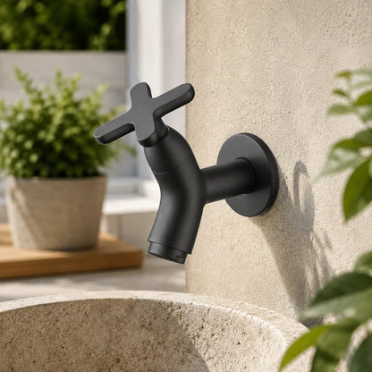 Wall-Mount Cold Water Faucet Solid Brass Corrosion Resistant