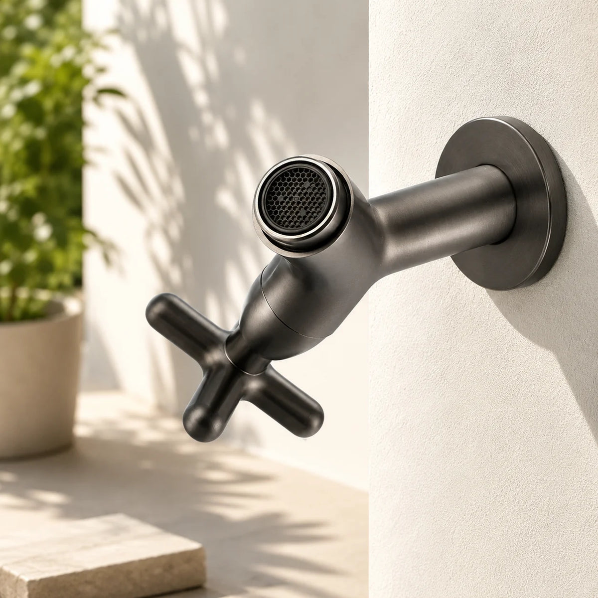 Wall-Mount Cold Water Faucet Solid Brass Corrosion Resistant