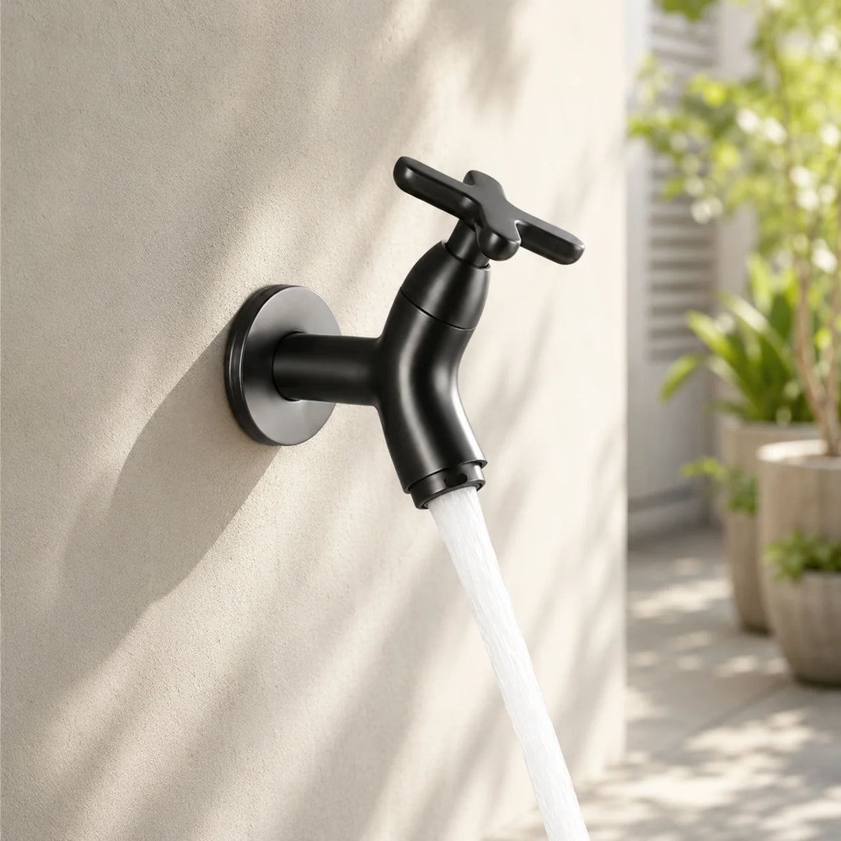 Wall-Mount Cold Water Faucet Solid Brass Corrosion Resistant