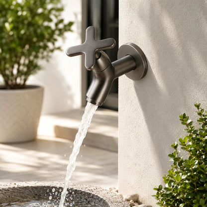 Wall-Mount Cold Water Faucet Solid Brass Corrosion Resistant