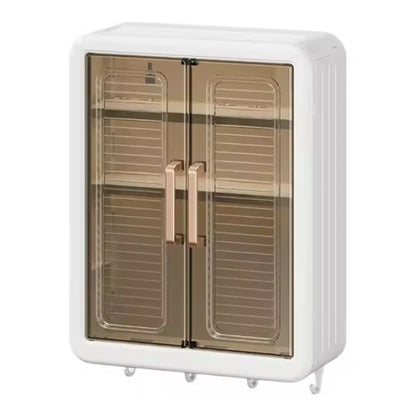 Wall-Mounted Cosmetic Organizer Three-Tier Magnetic Doors Space-Saving