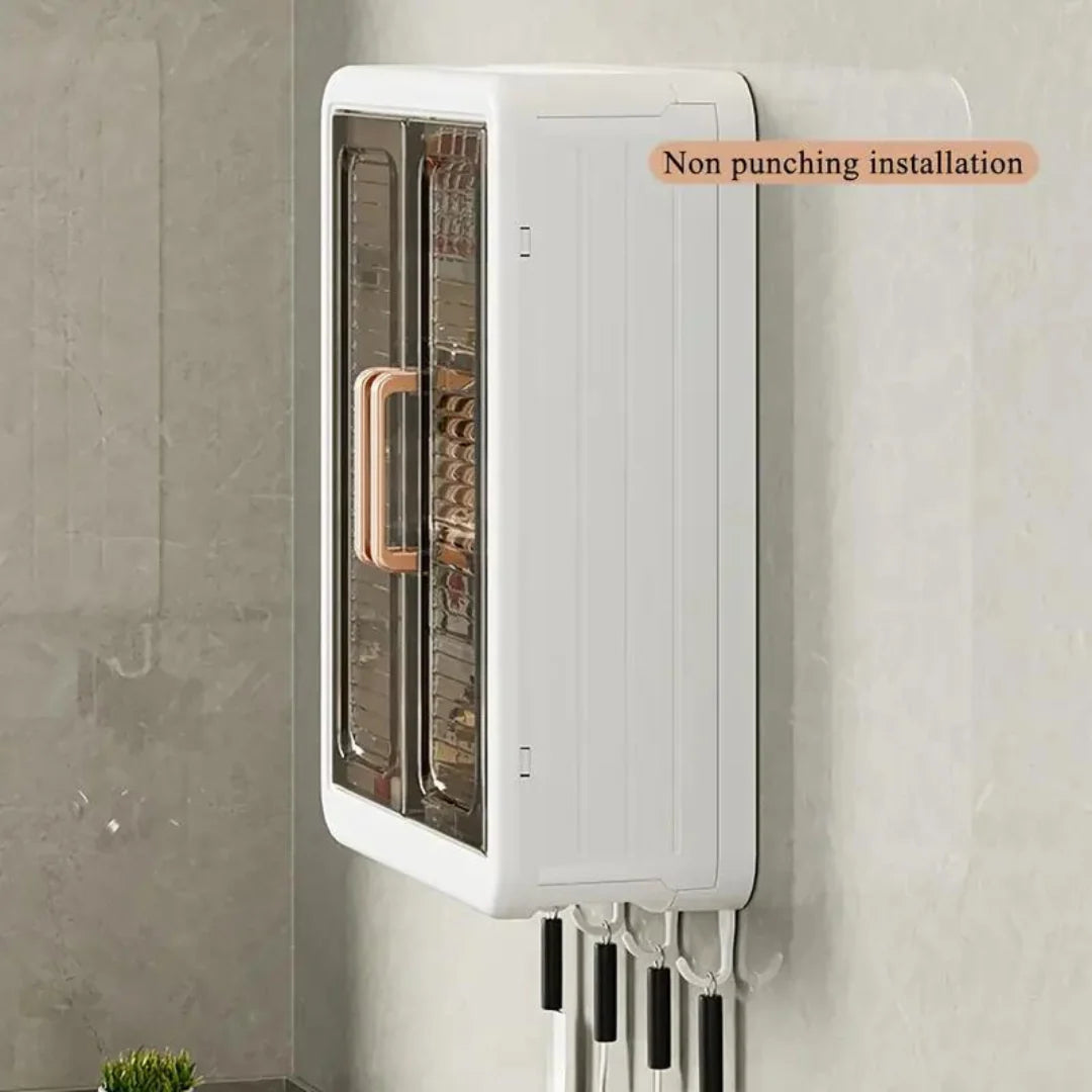 Wall-Mounted Cosmetic Organizer Three-Tier Magnetic Doors Space-Saving