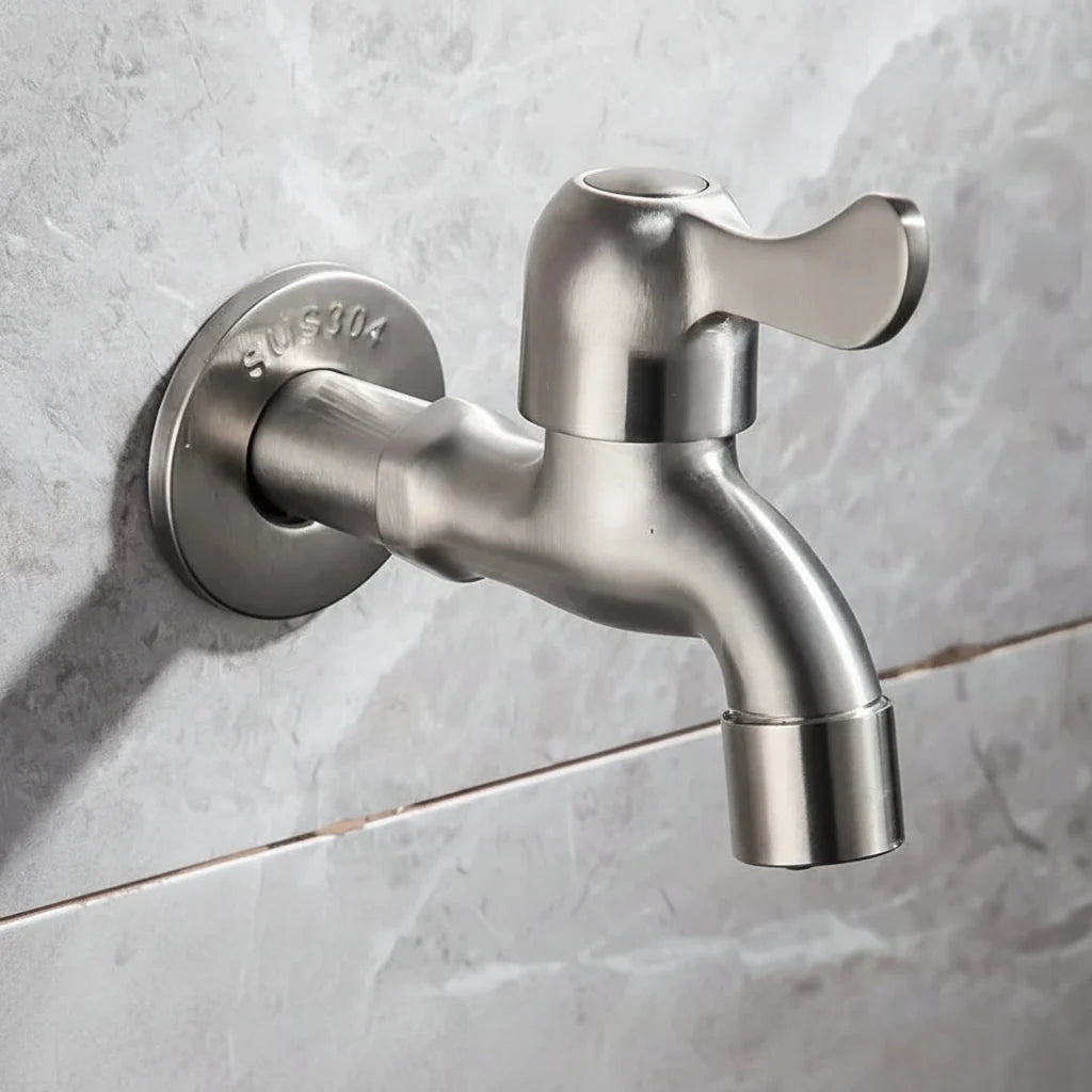 Wall-Mounted Faucet Stainless Steel 304 G1/2 & Flexible Hose