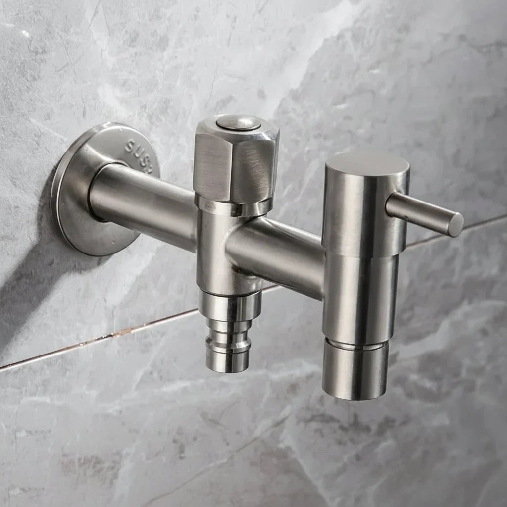 Wall-Mounted Faucet Stainless Steel G1/2 Connection & Flexible Hose