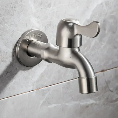 Wall-Mounted Faucet Stainless Steel G1/2 Connection & Flexible Hose
