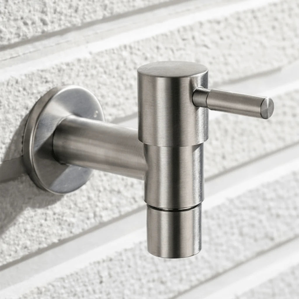 Wall-Mounted Faucet Stainless Steel G1/2 Connection & Flexible Hose