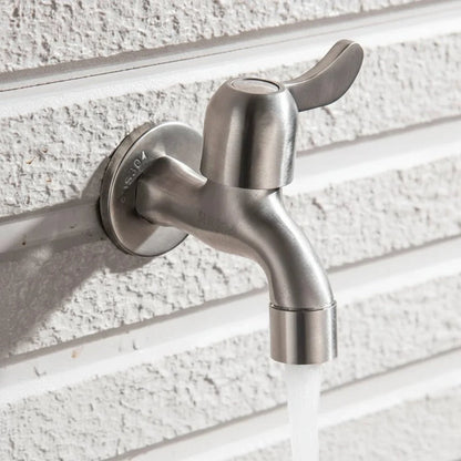 Wall-Mounted Faucet Stainless Steel G1/2 Connection & Flexible Hose
