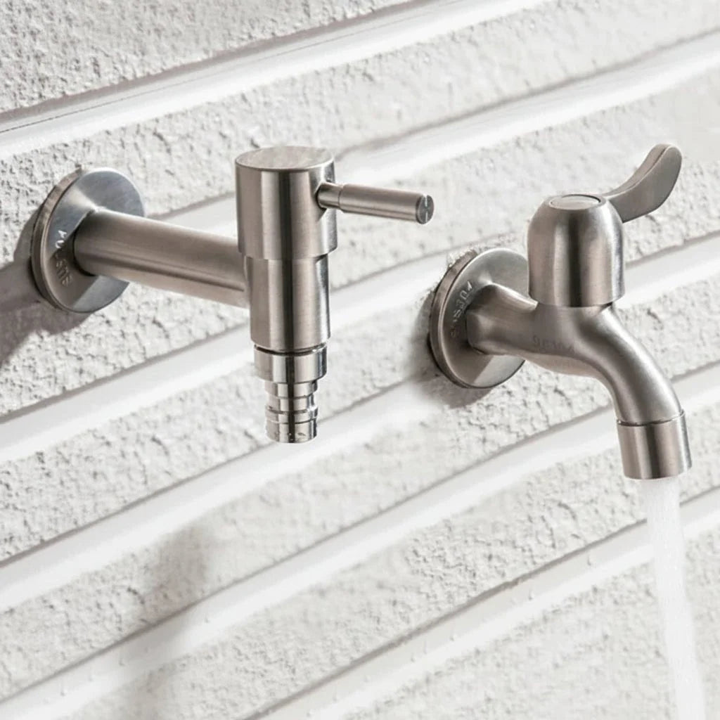 Wall-Mounted Faucet Stainless Steel G1/2 Connection & Flexible Hose