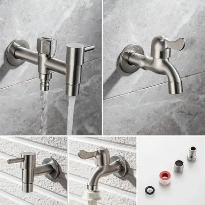 Wall-Mounted Faucet Stainless Steel G1/2 Connection & Flexible Hose