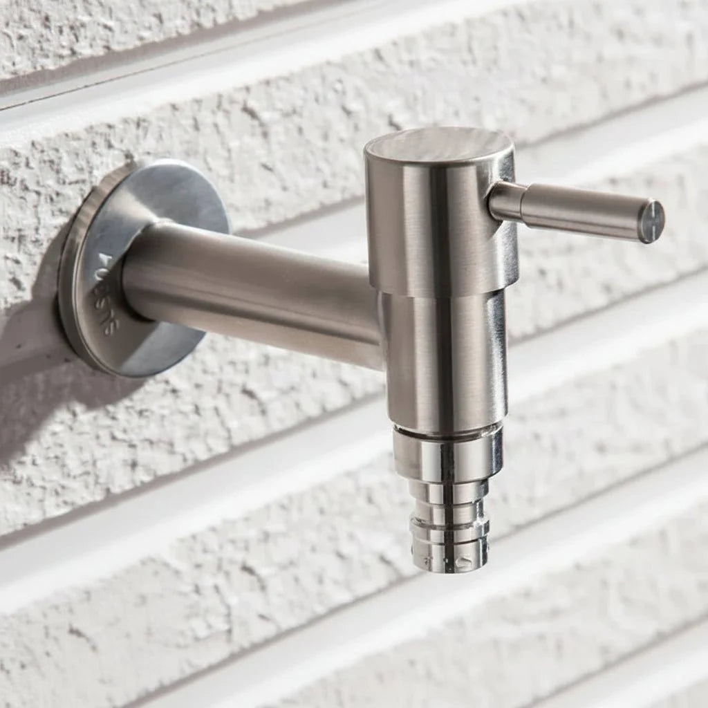 Wall-Mounted Faucet Stainless Steel G1/2 Connection & Flexible Hose