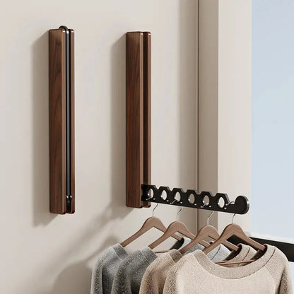 Wall-Mounted Folding Hanger Rail Space-Saving