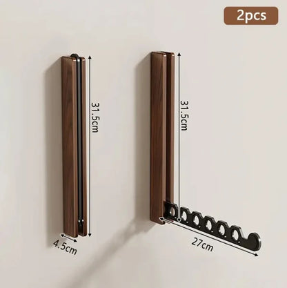 Wall-Mounted Folding Hanger Rail Space-Saving