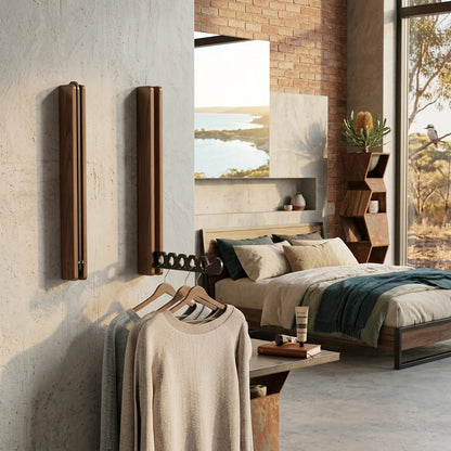 Wall-Mounted Folding Hanger Rail Space-Saving