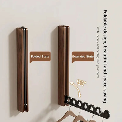 Wall-Mounted Folding Hanger Rail Space-Saving