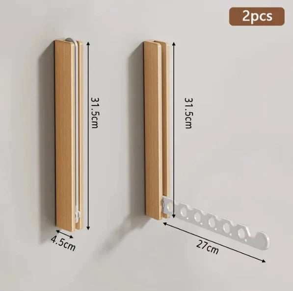 Wall-Mounted Folding Hanger Rail Space-Saving