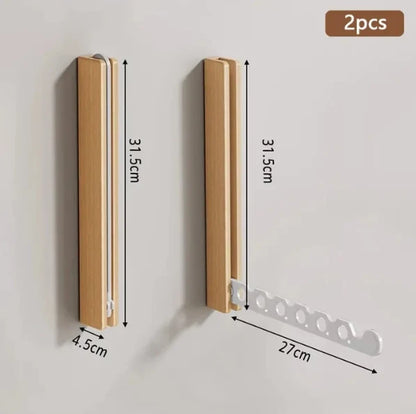 Wall-Mounted Folding Hanger Rail Space-Saving