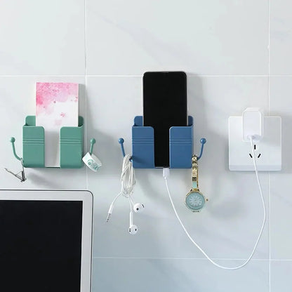 Wall-Mounted Phone & Remote Holder Tool-Free Mounting