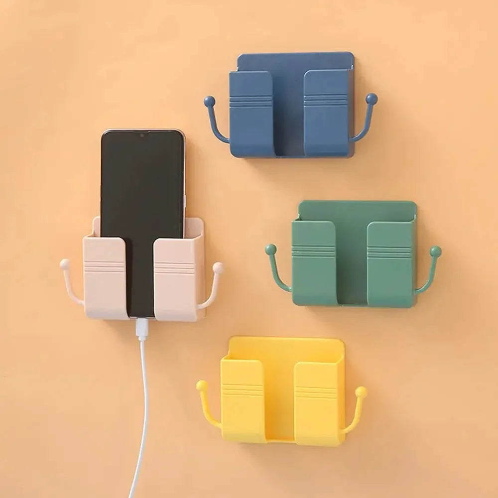 Wall-Mounted Phone & Remote Holder Tool-Free Mounting