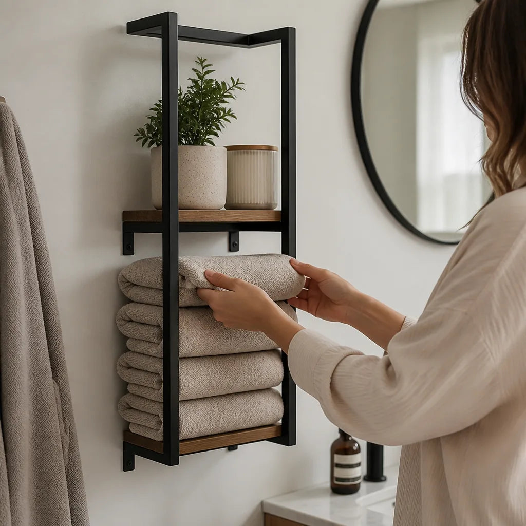 Wall-Mounted Stainless Steel Towel Rack (2-Tier)