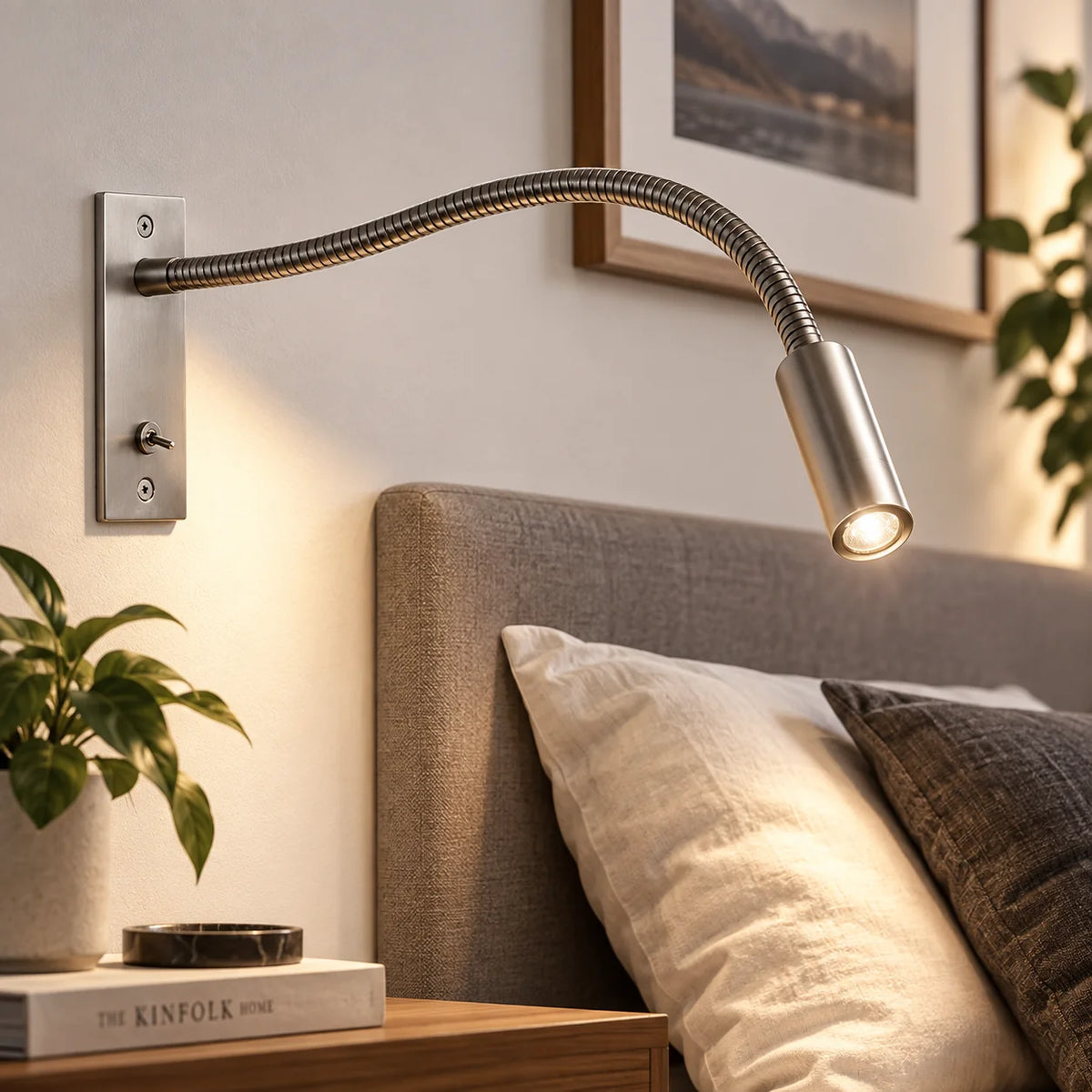 Wall Reading Lamp Rotating Head Solid Metal Warm LED