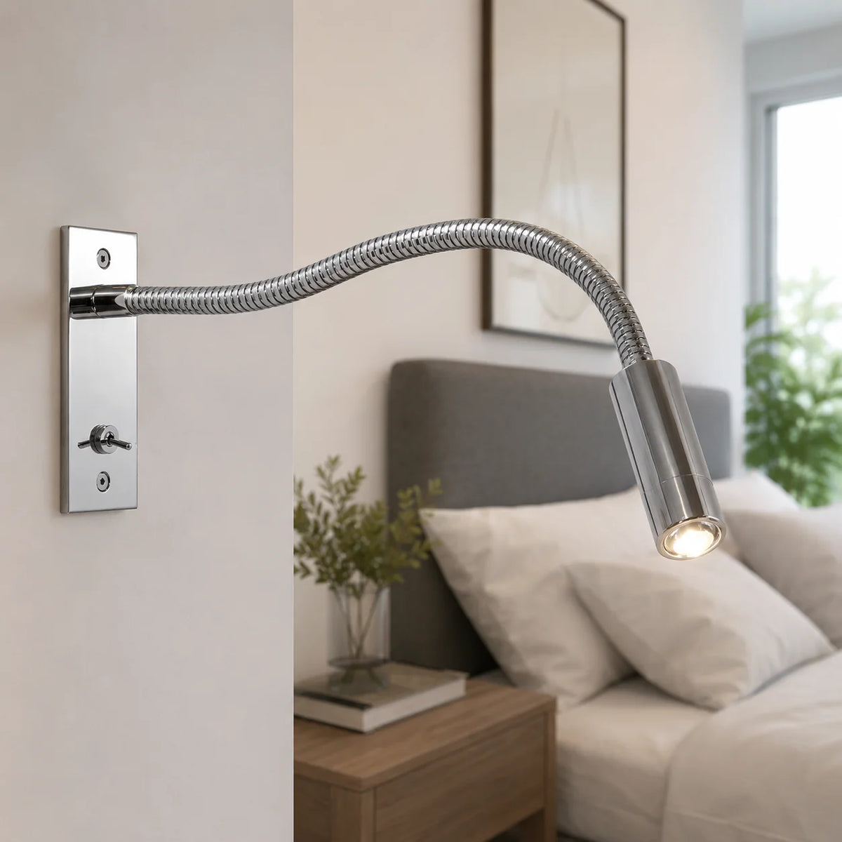 Wall Reading Lamp Rotating Head Solid Metal Warm LED