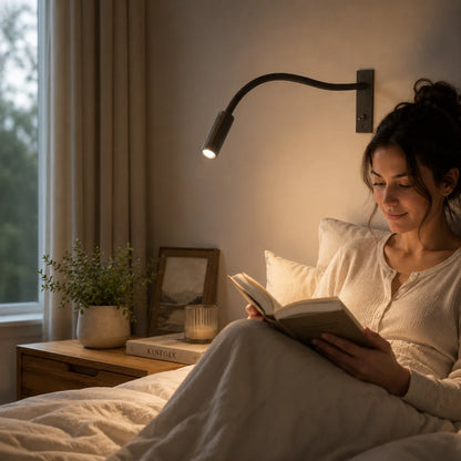 Wall Reading Lamp Rotating Head Solid Metal Warm LED