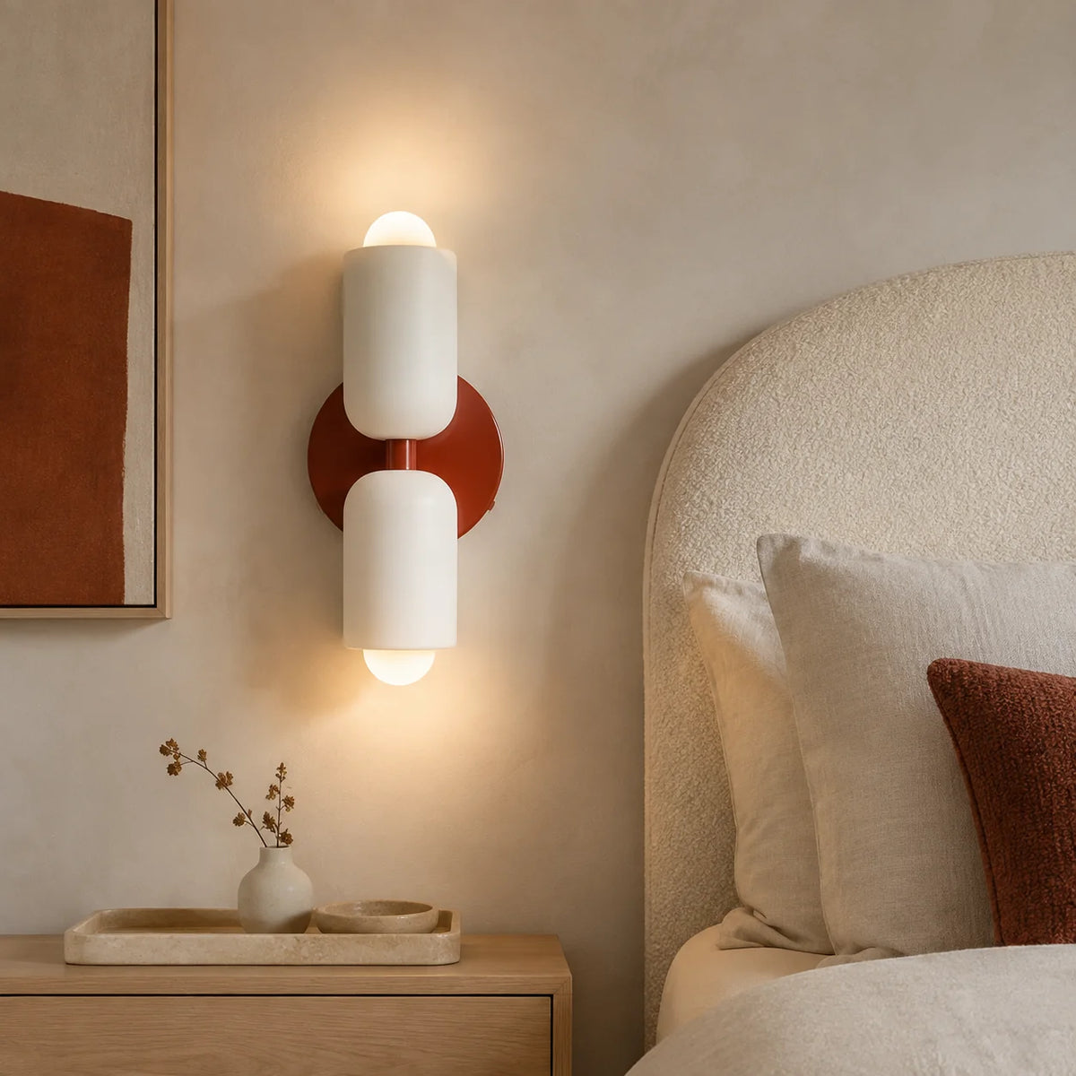 Wall Sconce Double Frosted Globes Plug-In & Hardwired