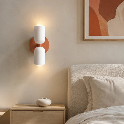 Wall Sconce Double Frosted Globes Plug-In & Hardwired