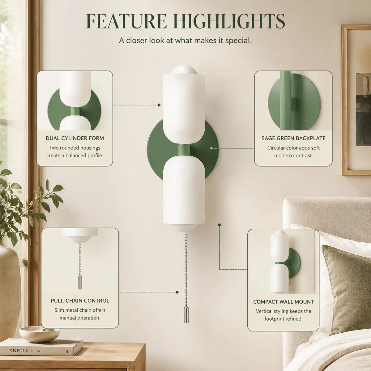 Wall Sconce Double Frosted Globes Plug-In & Hardwired