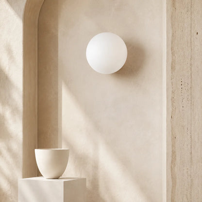 Wall Sconce Frosted Milk Glass Hardwired