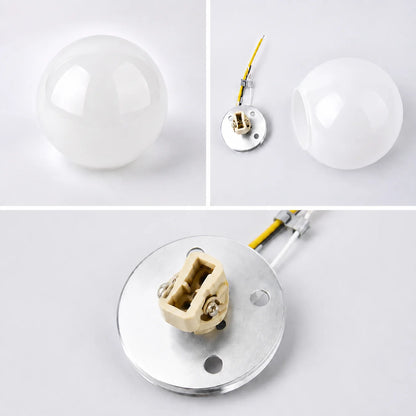 Wall Sconce Frosted Milk Glass Hardwired