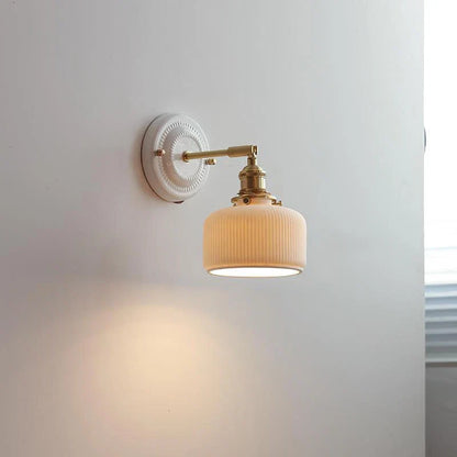 Wall Sconce Glazed Ceramic & Brass Hardwired