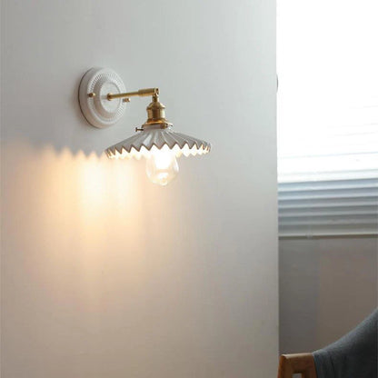 Wall Sconce Glazed Ceramic & Brass Hardwired