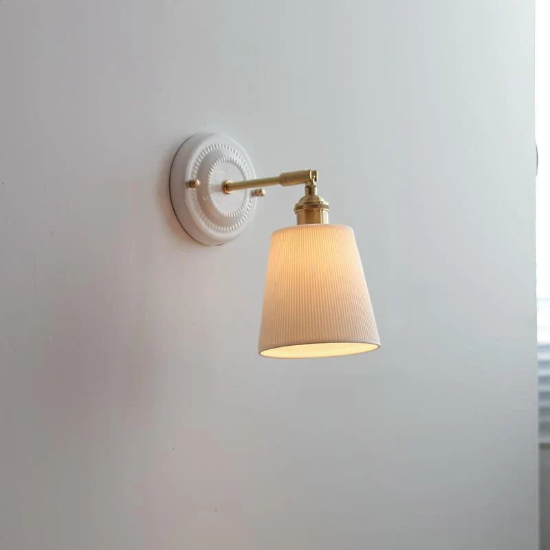 Wall Sconce Glazed Ceramic & Brass Hardwired