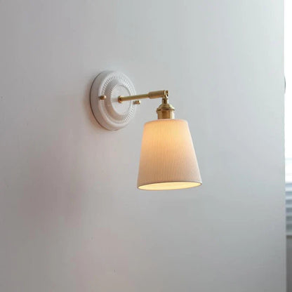 Wall Sconce Glazed Ceramic & Brass Hardwired