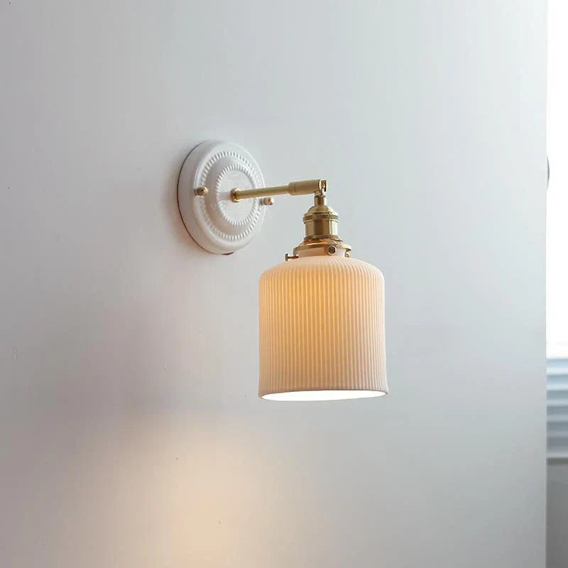 Wall Sconce Glazed Ceramic & Brass Hardwired