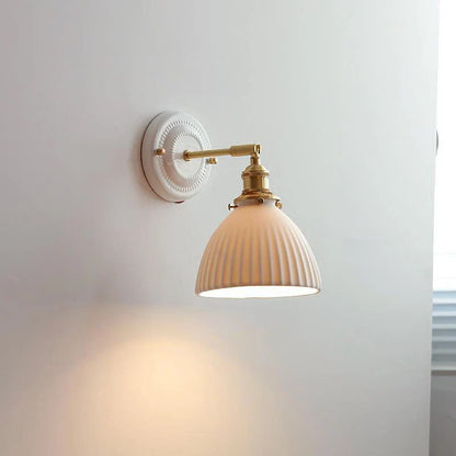 Wall Sconce Glazed Ceramic & Brass Hardwired
