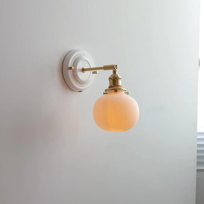 Wall Sconce Glazed Ceramic & Brass Hardwired