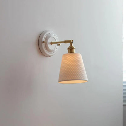 Wall Sconce Glazed Ceramic & Brass Hardwired