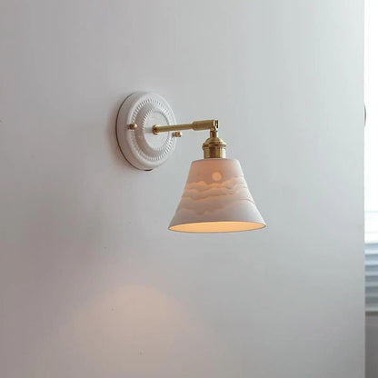 Wall Sconce Glazed Ceramic & Brass Hardwired