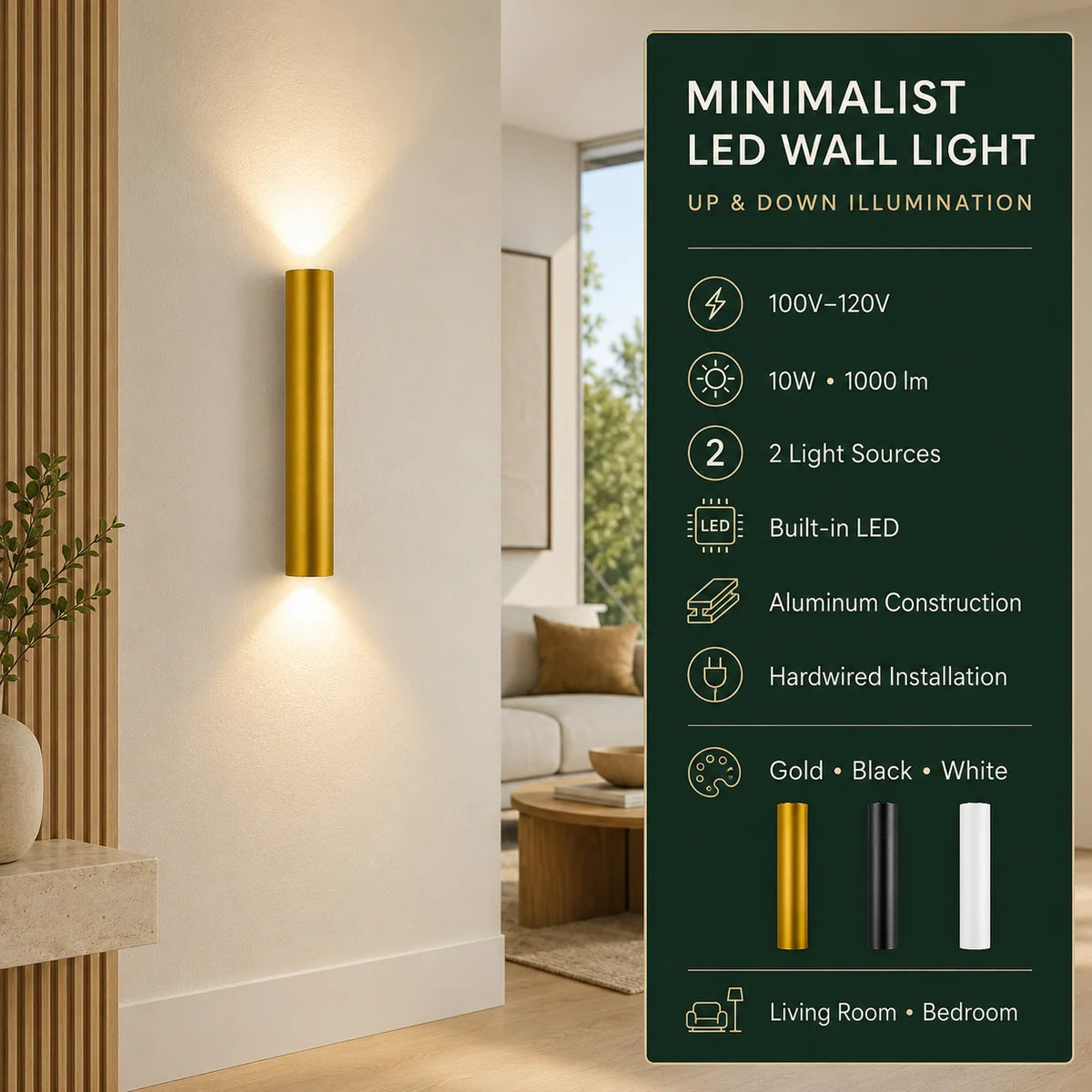 Wall Sconce Integrated LED Slim Anodized Aluminum