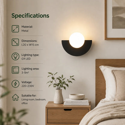Wall Sconce Powder-Coated Metal G9 LED Warm & Cool