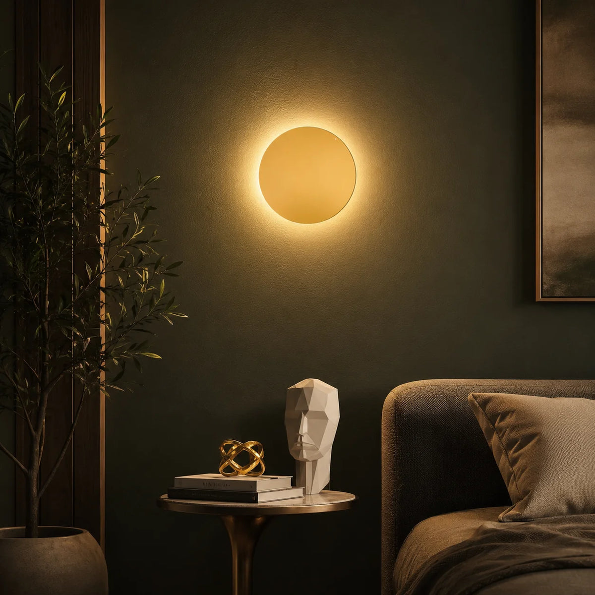 Wall Sconce Recessed LED Halo Warm White Aluminum