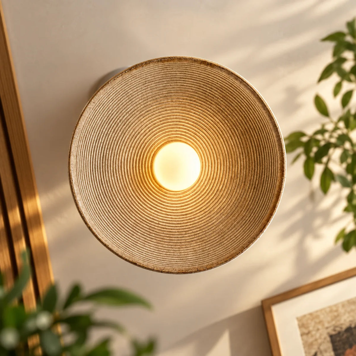 Wall Sconce Sand-Textured Resin Indirect Light