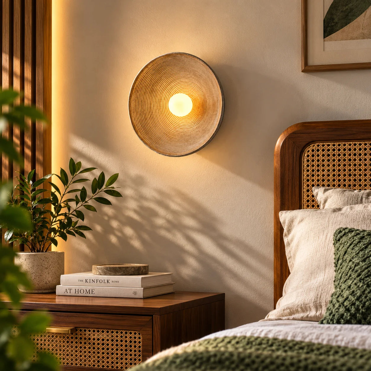 Wall Sconce Sand-Textured Resin Indirect Light