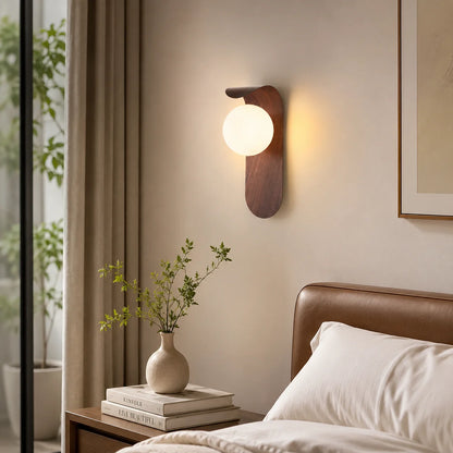Wall Sconce Wood Frame LED Warm Diffused Light
