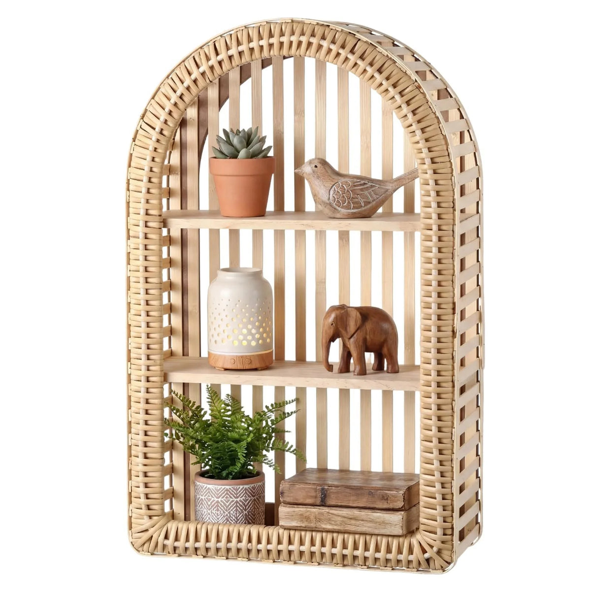 Wall Shelf Circular Bamboo Space-Saving